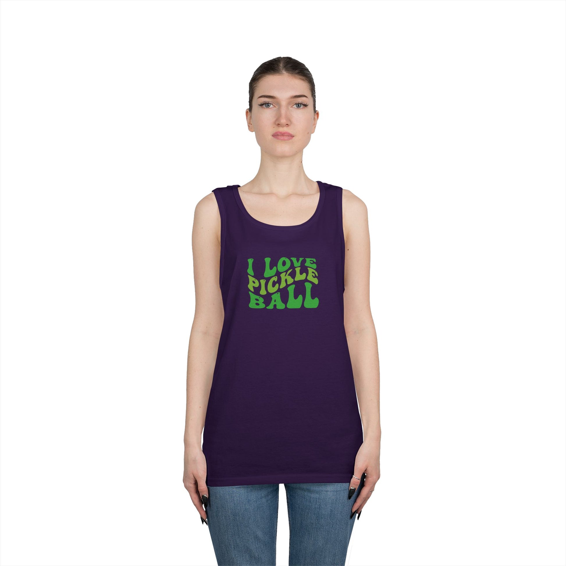 Women's Energetic Pickleball Tank Top - I Love Pickleball