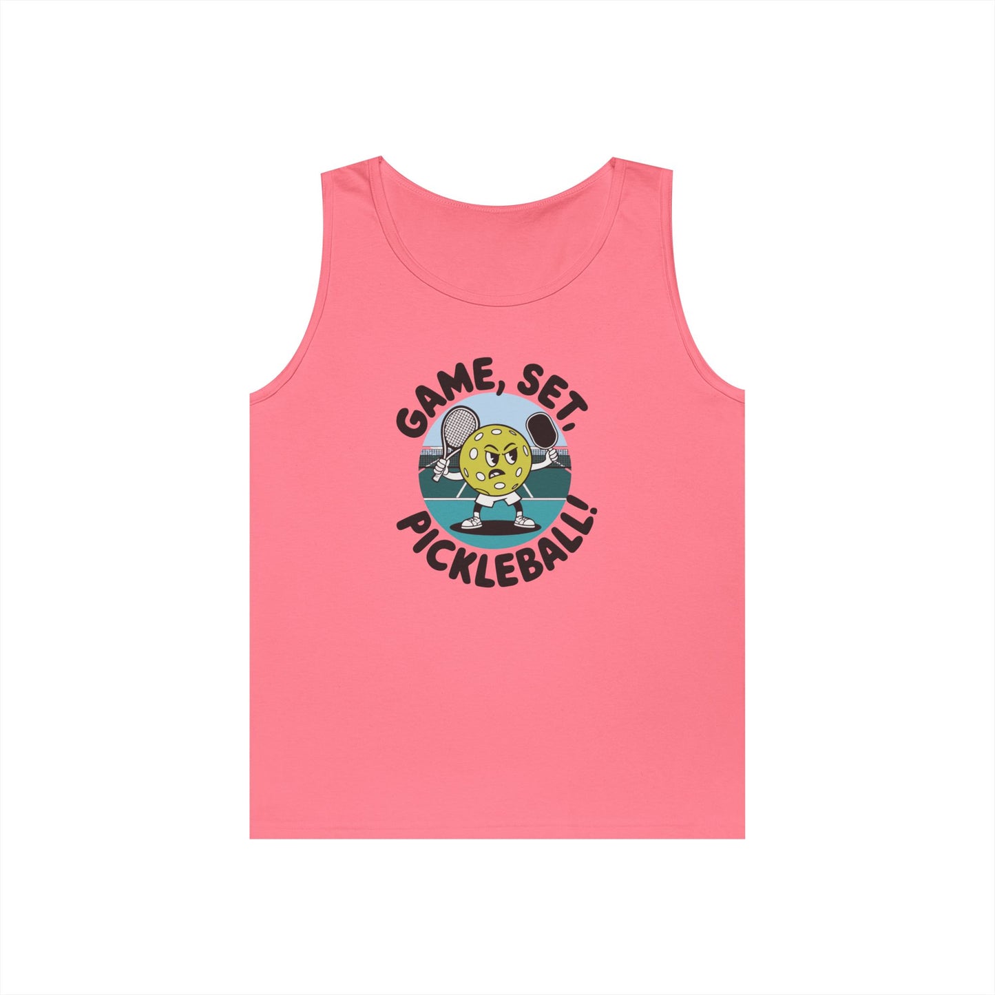 Men's Stylish Pickleball Tank Top - Game, Set, Pickleball Pink