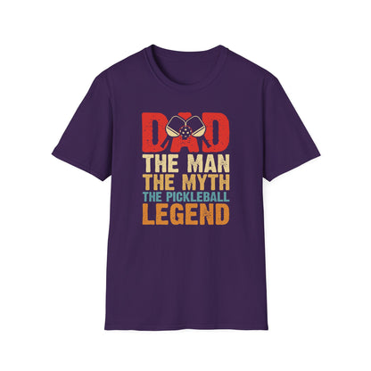 Men's Cool Pickleball T-shirt - DAD THE PICKLEBALL LEGEND RETRO Purple
