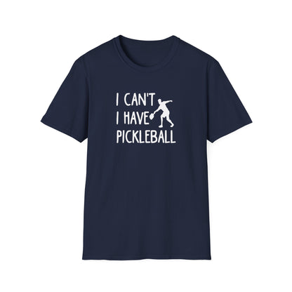 Men's Witty Pickleball T-shirt - I Can't I Have Pickleball Navy