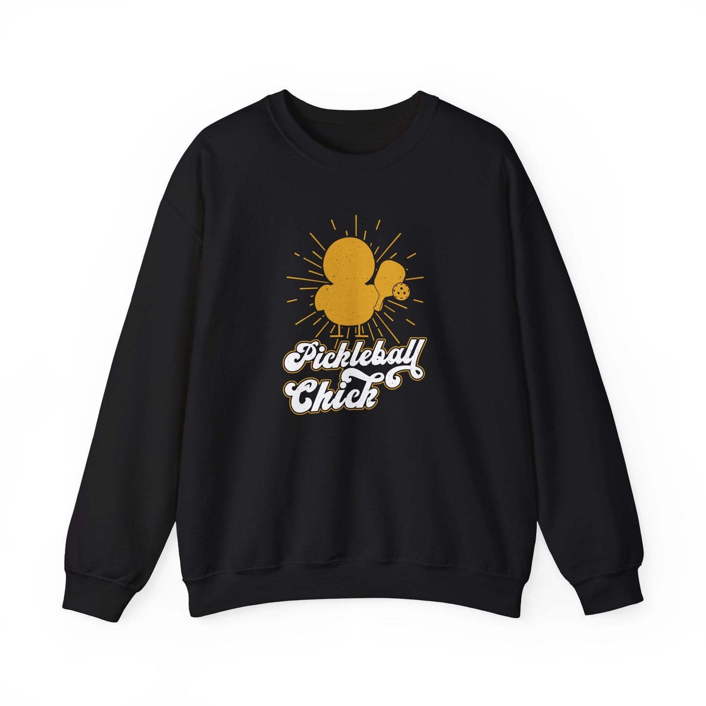Women's Funny Pickleball Sweatshirt - Pickleball Chick Black