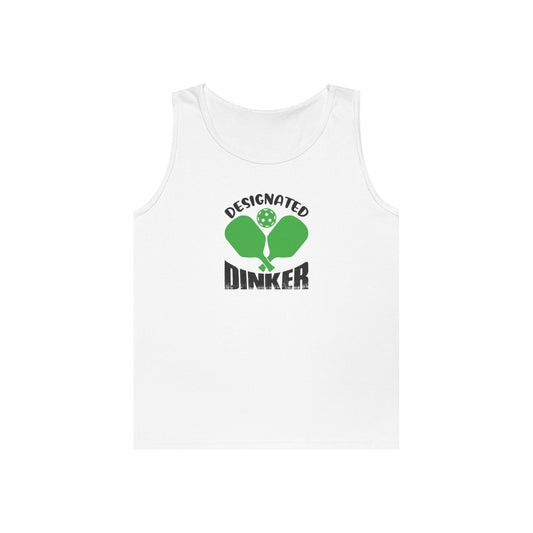 Men's Lightweight Pickleball Tank Top - Designated Dinker White