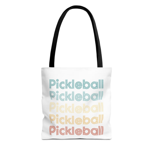 Pickleball Playful Tote Bag - Pickleball Repeat Black