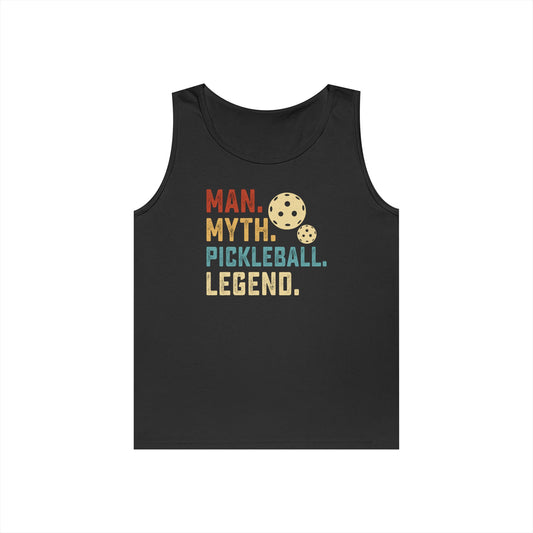 Men's Cool Pickleball Tank Top - Man Myth Pickleball Legend Black