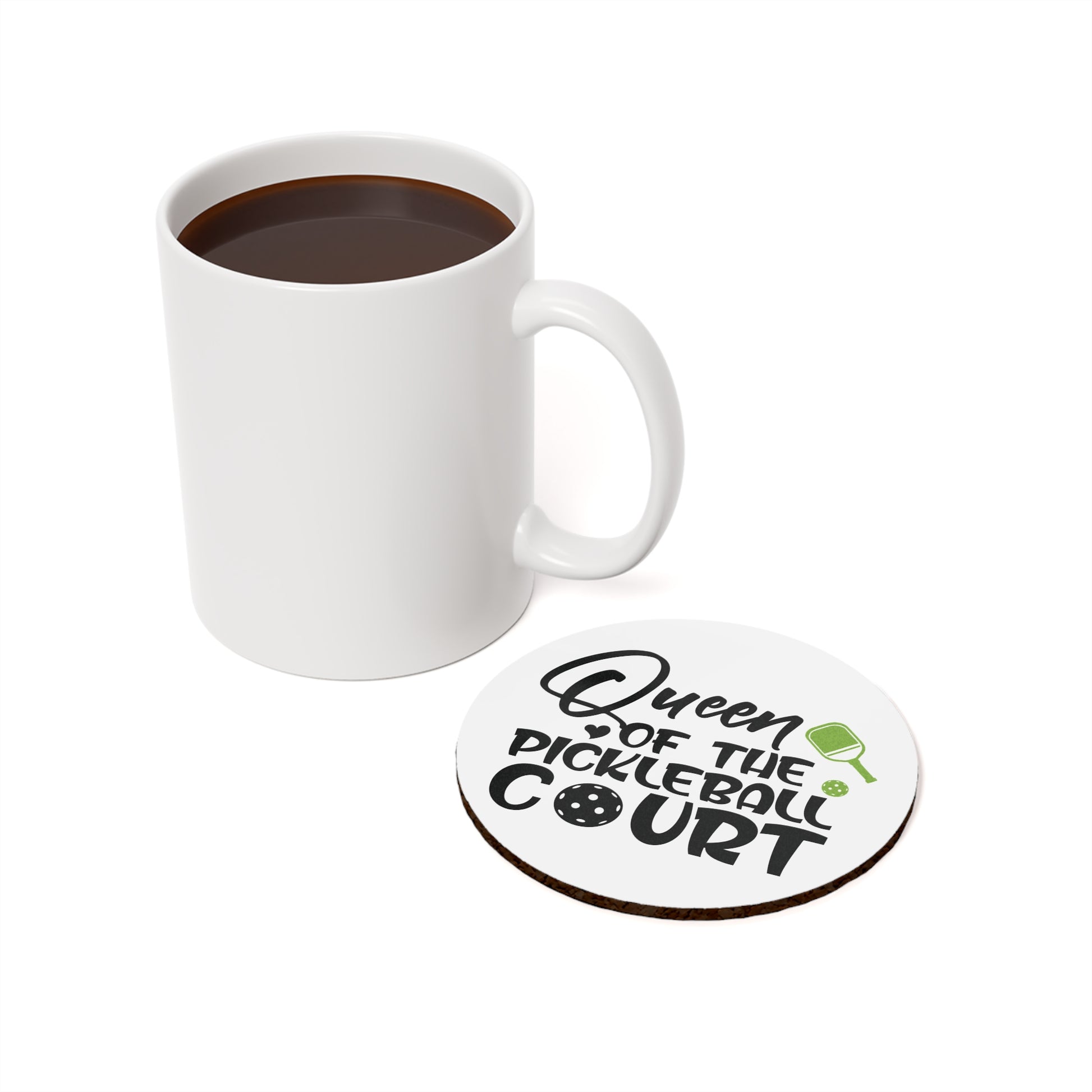 Pickleball Durable Cork Coaster - Queen of the Pickleball Court