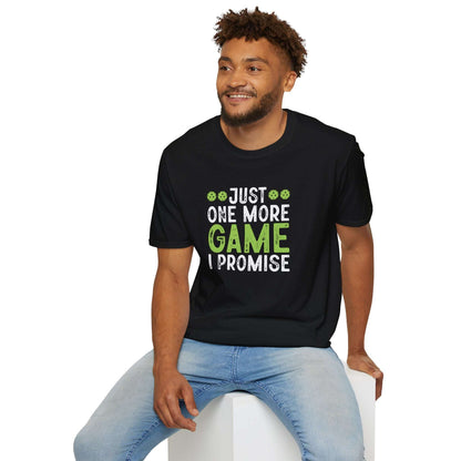 Men's Comfy Pickleball T-shirt - Just One More Game I Promise