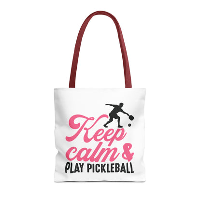 Pickleball Stylish Tote Bag - Keep Calm & Play Pickleball Red