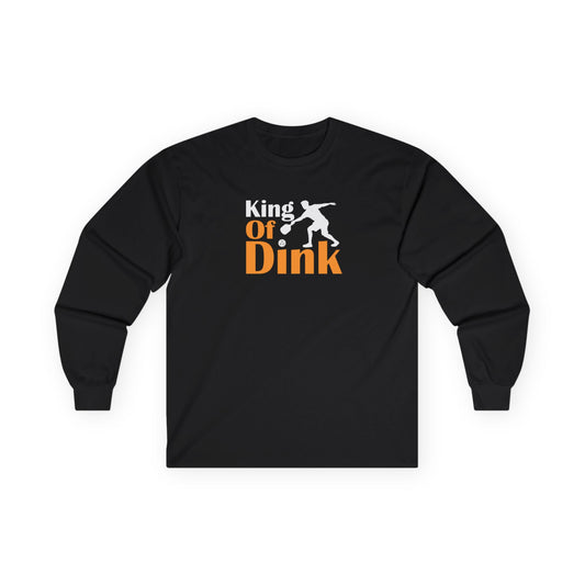 Men's Funny Pickleball Long Sleeves top - King of Dink Black