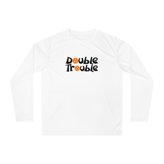 Men's Lightweight Pickleball Long Sleeves top - Double Trouble White