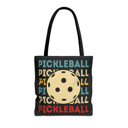 Pickleball Cool Tote Bag - Pickleball and Ball Black