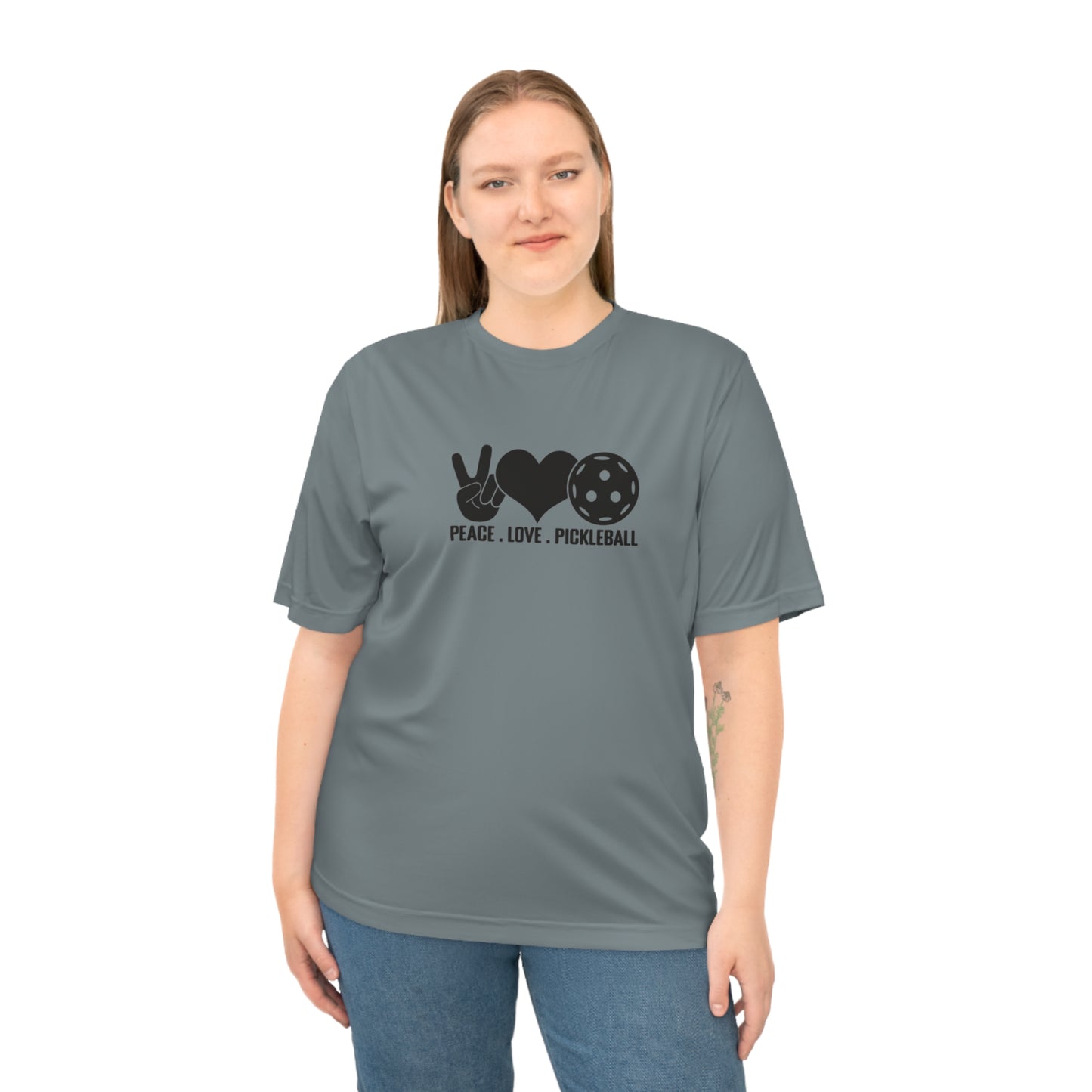 Women's Lightweight Pickleball T-shirt - Peace, Love, Pickleball