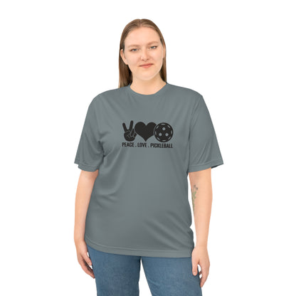 Women's Lightweight Pickleball T-shirt - Peace, Love, Pickleball