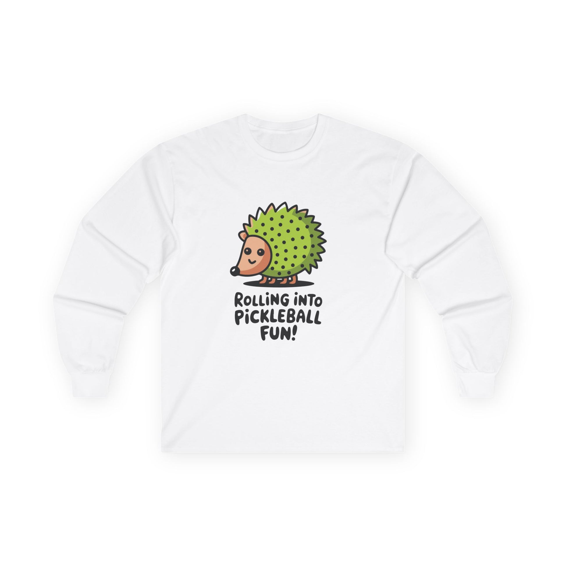 Women's Cute Pickleball Long Sleeves top - Rolling into Pickleball Fun White