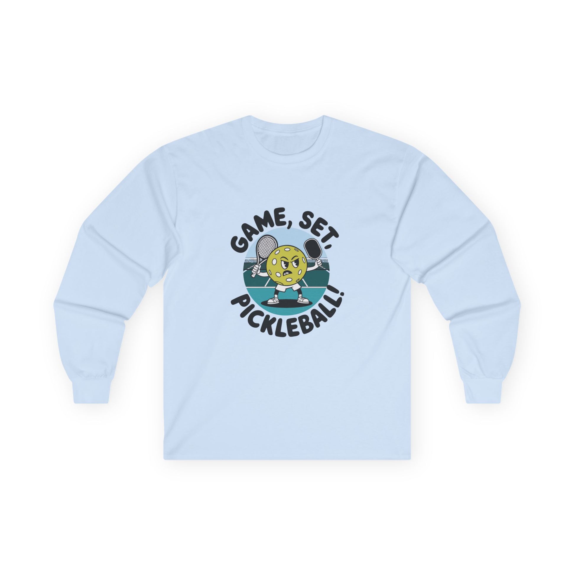 Women's Funny Pickleball Long Sleeves Top - Game, Set, Pickleball Blue