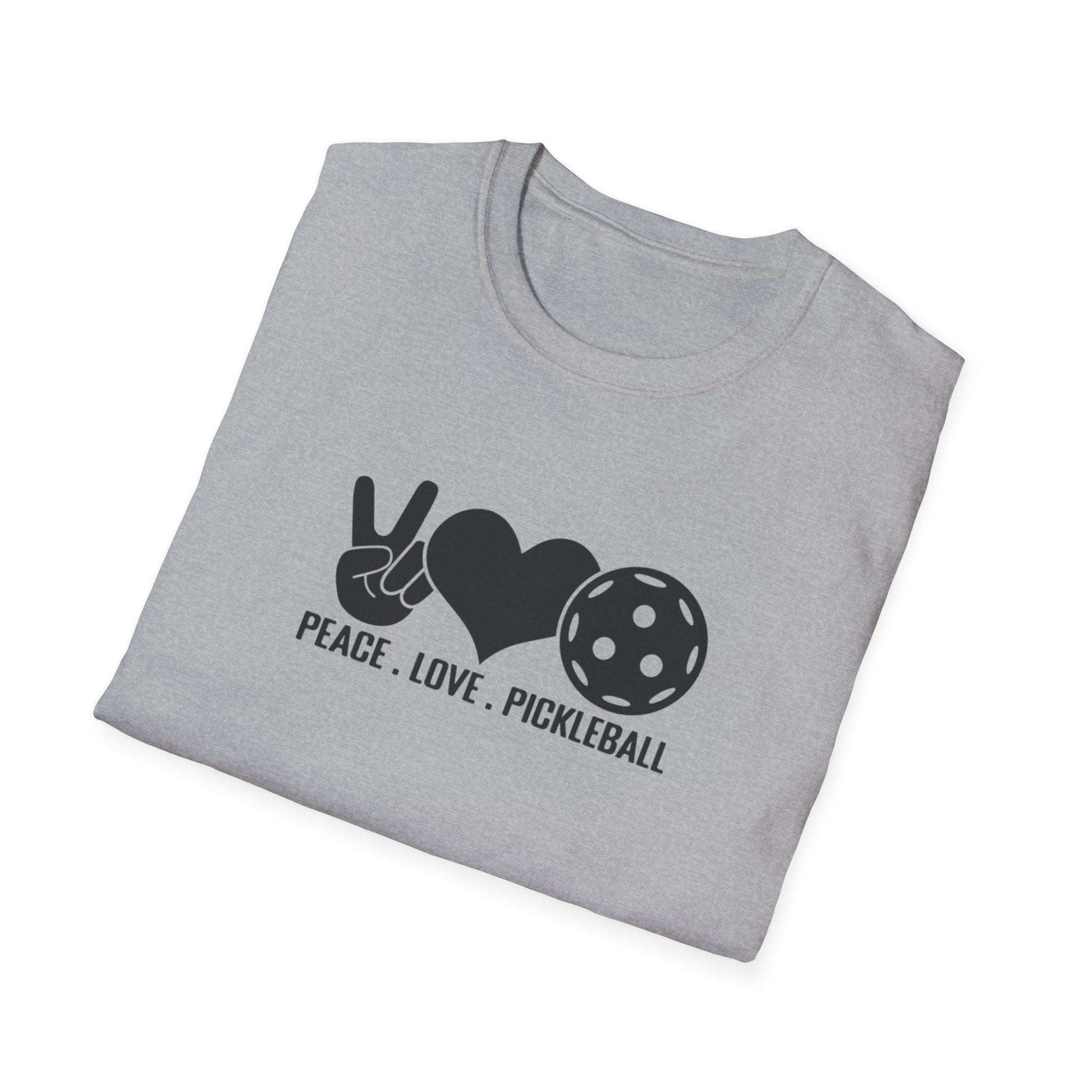 Women's Stylish Pickleball T-shirt - Peace, Love, Pickleball