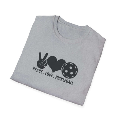 Women's Stylish Pickleball T-shirt - Peace, Love, Pickleball
