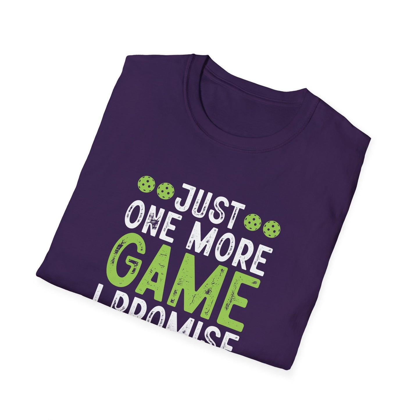 Men's Comfy Pickleball T-shirt - Just One More Game I Promise