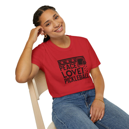 Women's Durable Pickleball T-shirt - Peace love pickleball