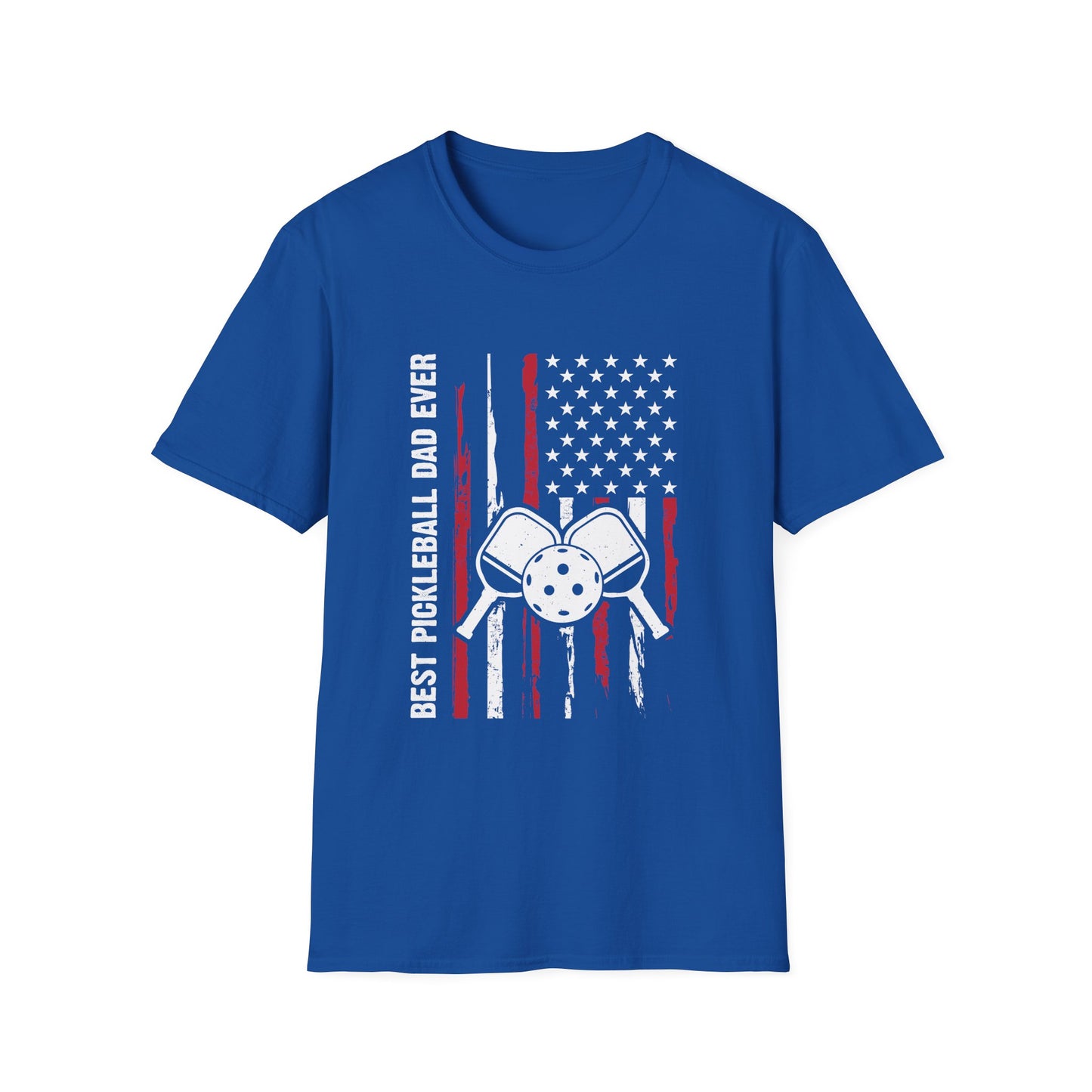 Men's Bold Pickleball T-shirt - Best Pickleball Dad Ever Royal