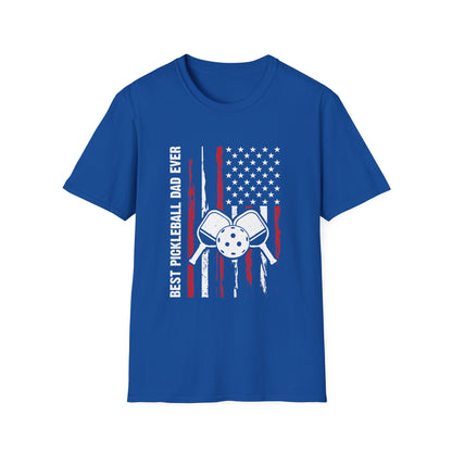Men's Bold Pickleball T-shirt - Best Pickleball Dad Ever Royal