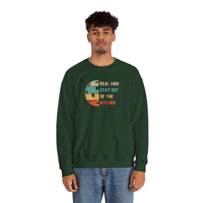 Men's Pickleball Sweatshirt - Real Men Stay Out of the Kitchen Retro