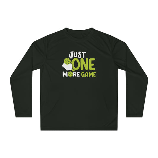 Women's Cute Pickleball Long Sleeves top - Just One More Game Black