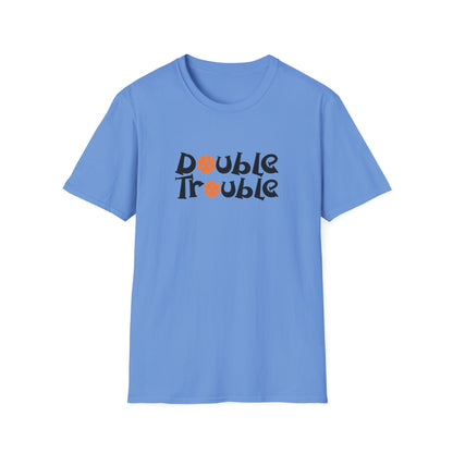 Men's Funny Pickleball T-shirt - Double Trouble Blue