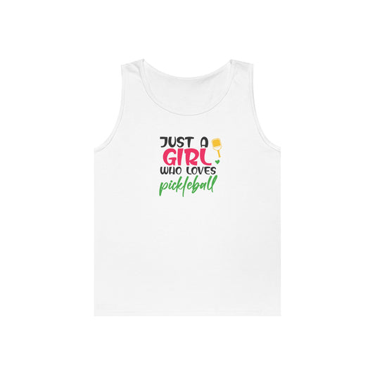 Women's Soft Pickleball Tank Top - Just a Girl Who Loves Pickleball White