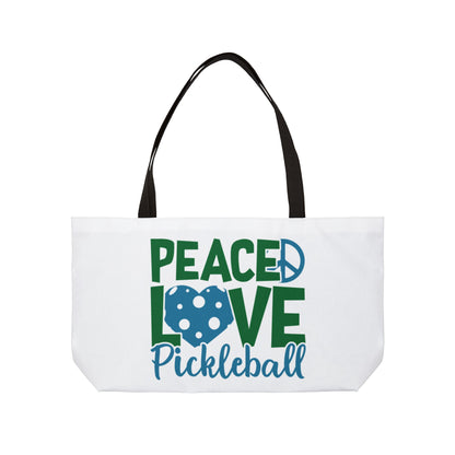 Pickleball Stylish Weekender bag - Peace Love Pickleball White