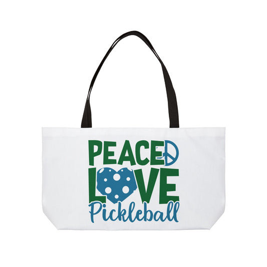Pickleball Stylish Weekender bag - Peace Love Pickleball White