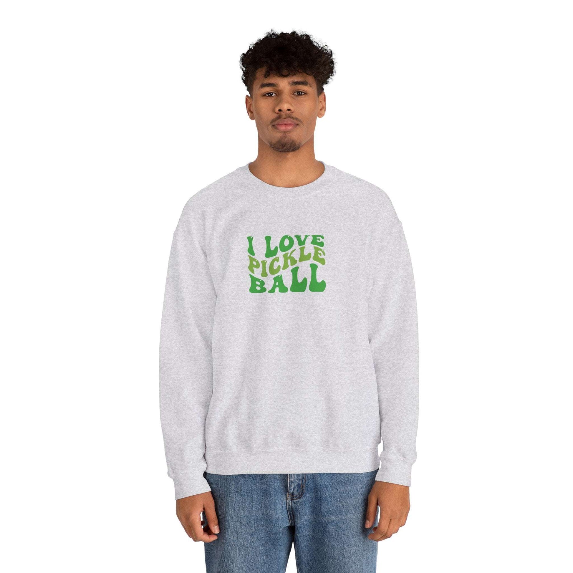 Men's Comfy Pickleball Sweatshirt - I Love Pickleball