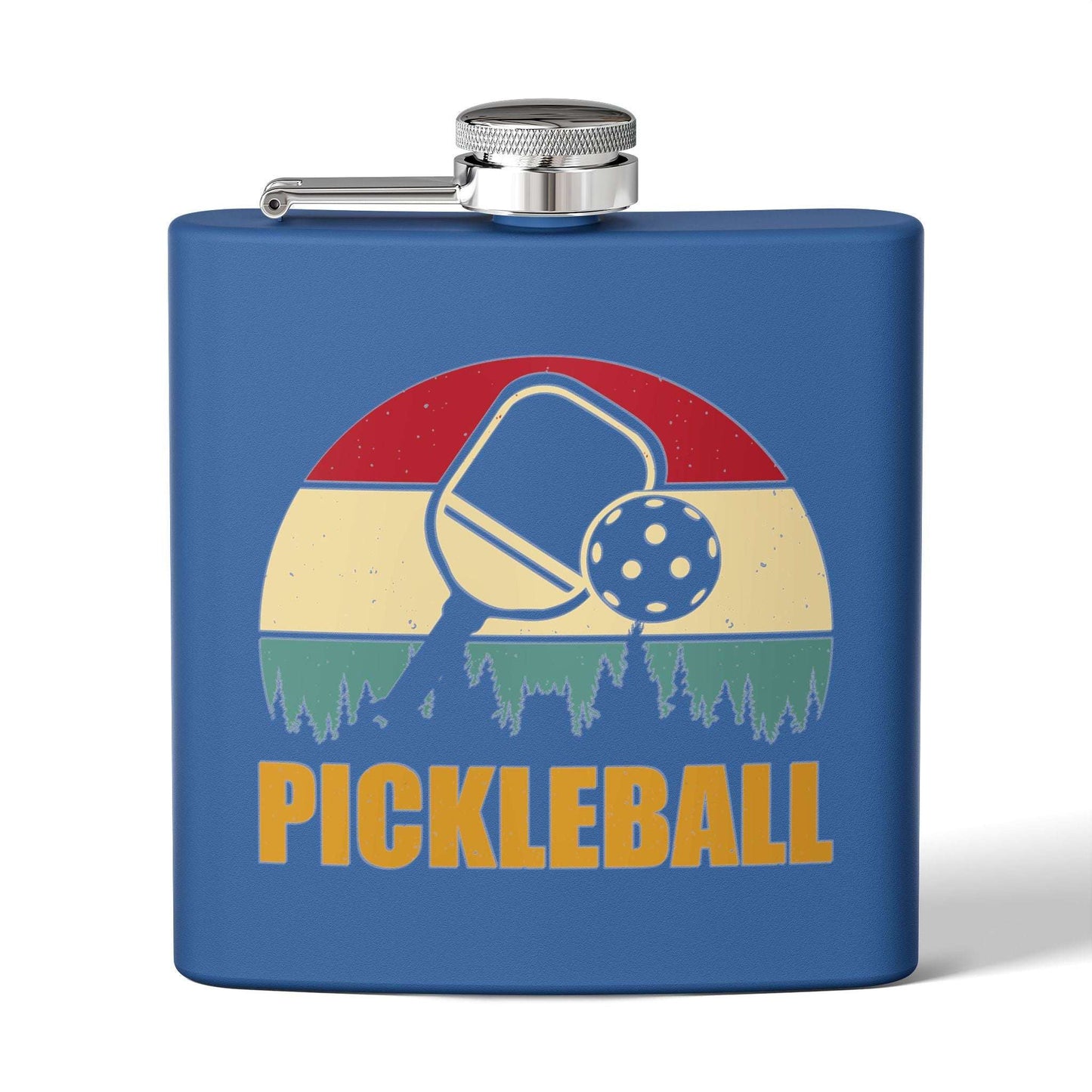 Pickleball Stylish Flask - Pickleball Retro Royal