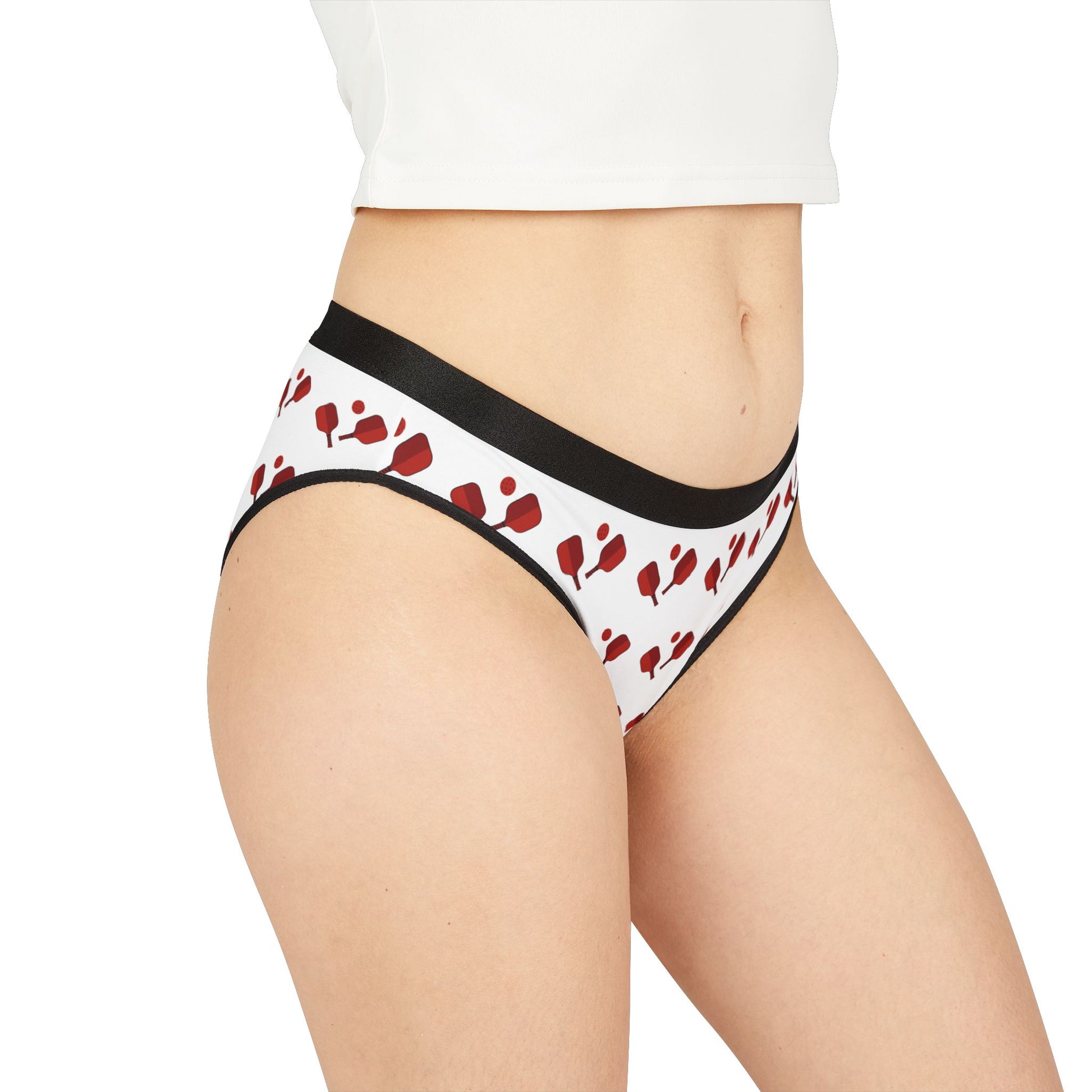 Women's Comfy Pickleball Brief - Red Paddles and Ball