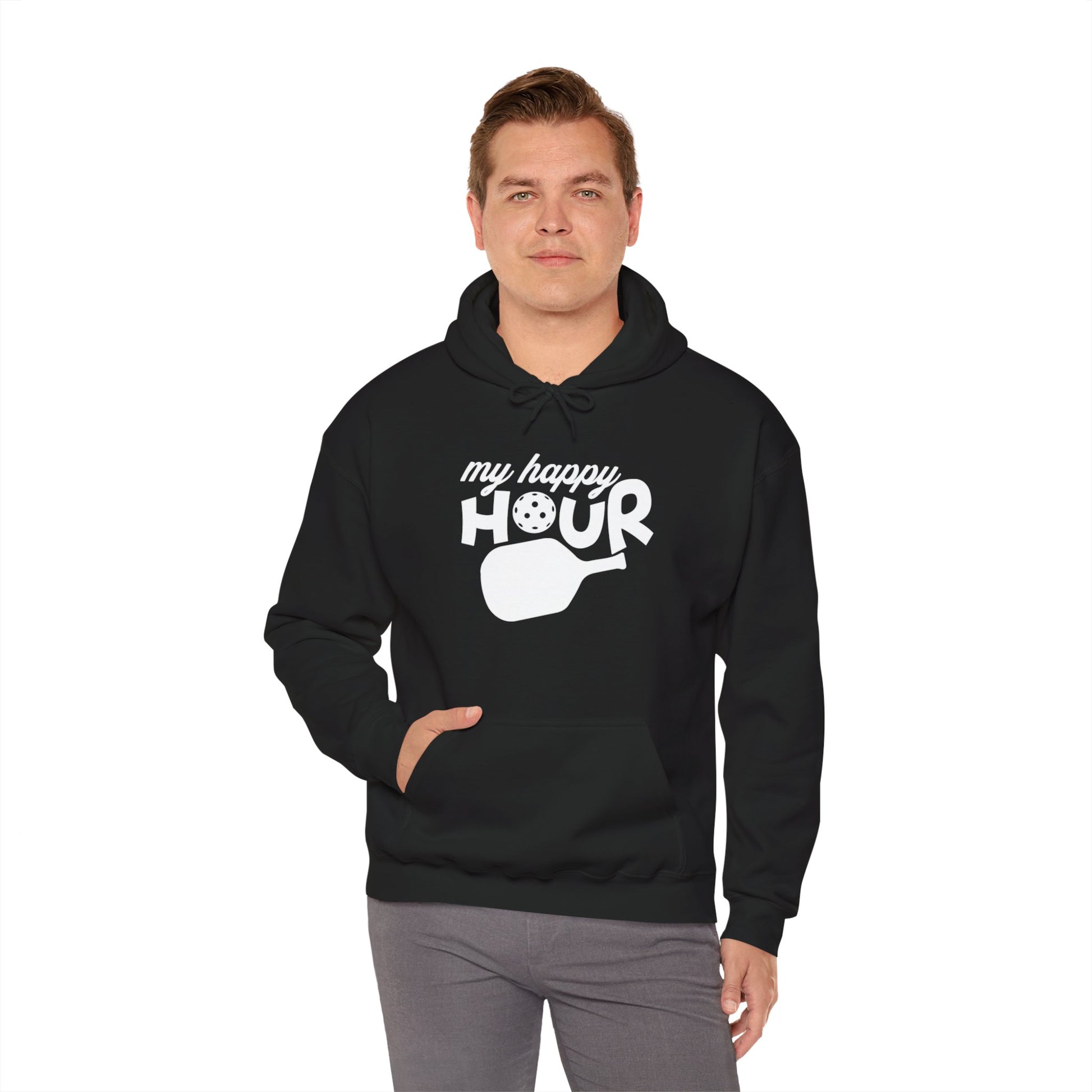 Men's Durable Pickleball Hoodie - My Happy Hour