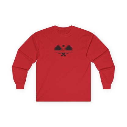 Men's Soft Pickleball Long Sleeves top - Double Paddles Red