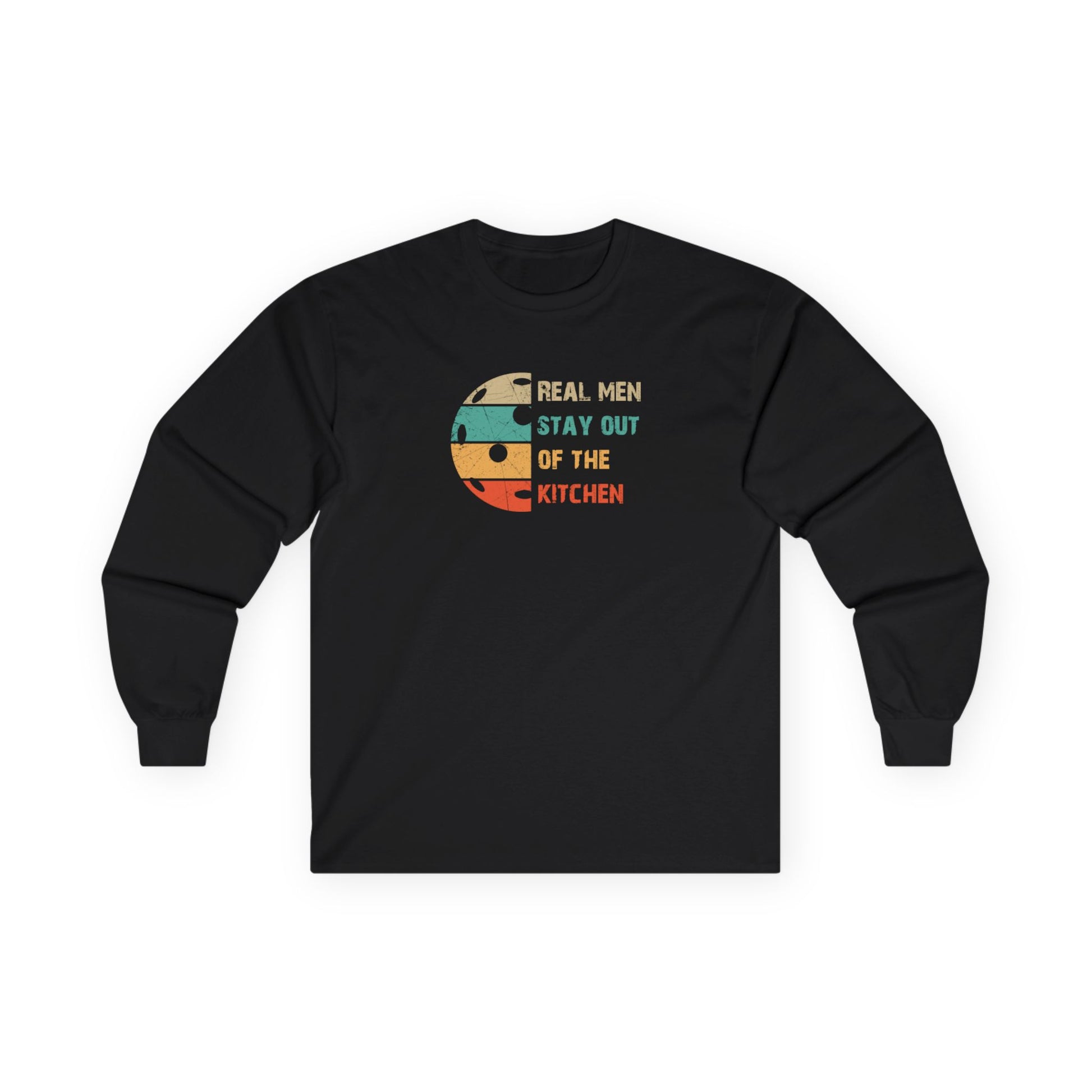 Men's Pickleball Long Sleeves top - Real Men Stay Out of the Kitchen Black