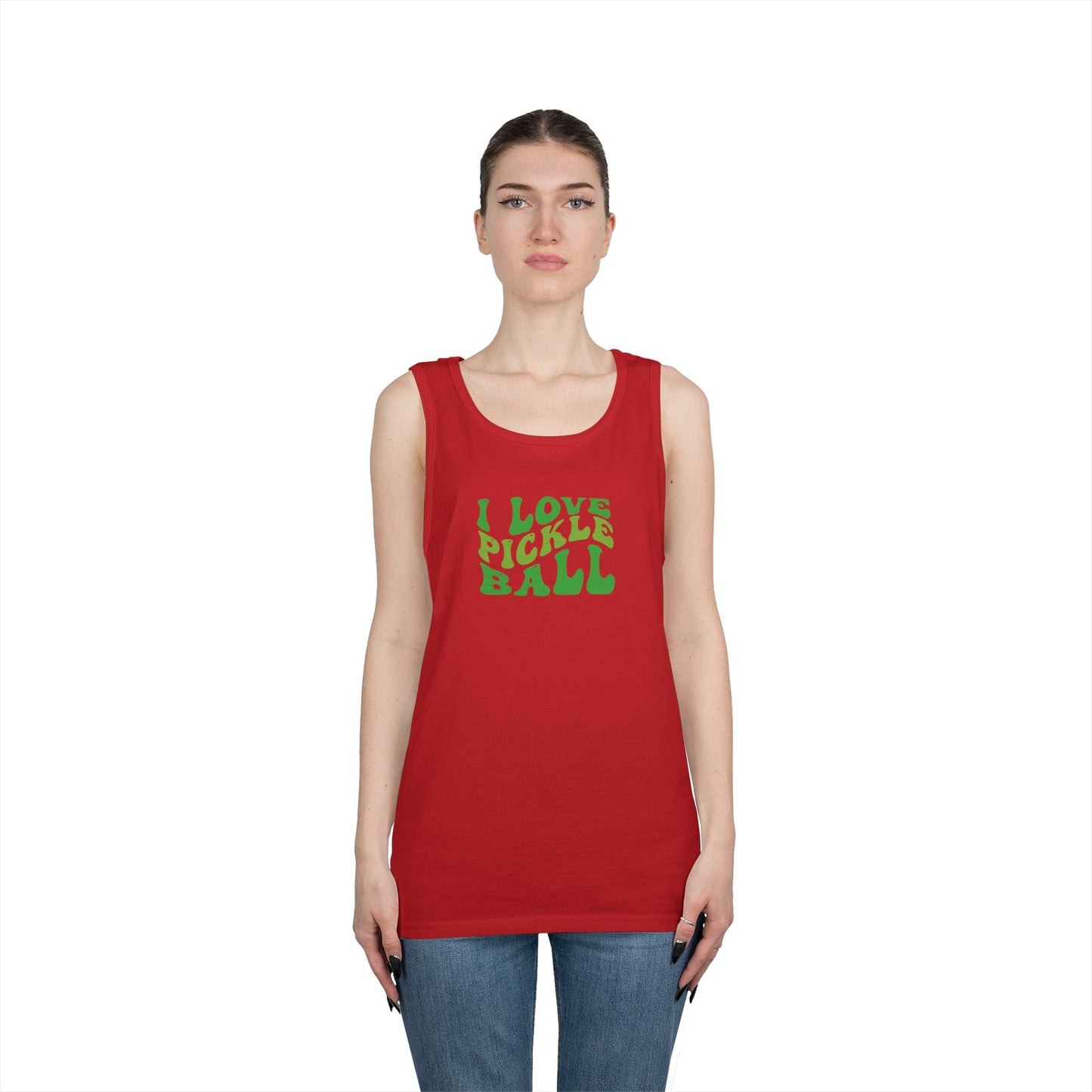 Women's Energetic Pickleball Tank Top - I Love Pickleball