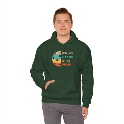 Men's Funny Pickleball Hoodie - Real Men Stay Out of the Kitchen Retro