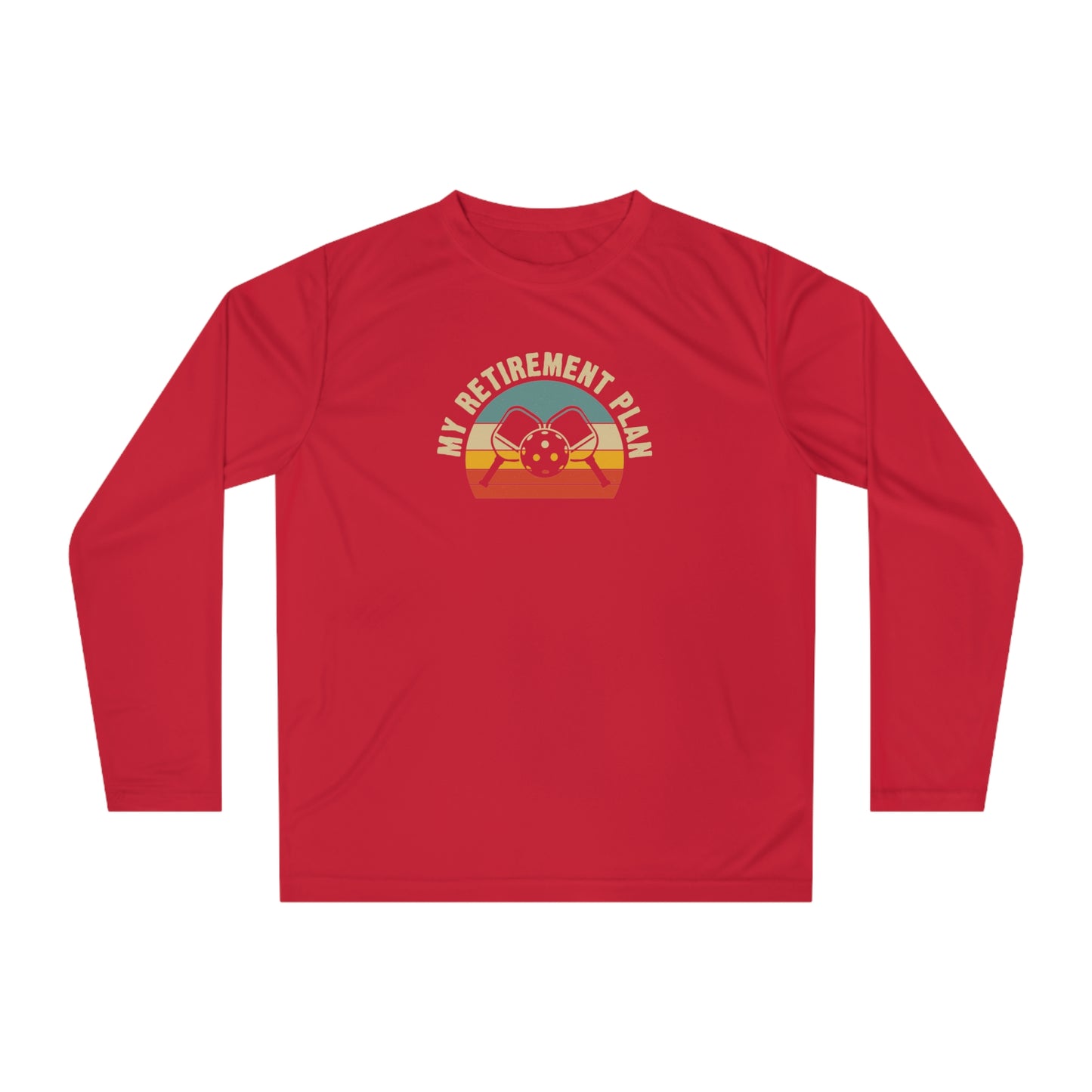 Women's Cool Pickleball Long Sleeves top - My Retirement Plan Retro Red