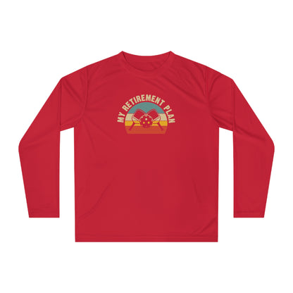 Women's Cool Pickleball Long Sleeves top - My Retirement Plan Retro Red
