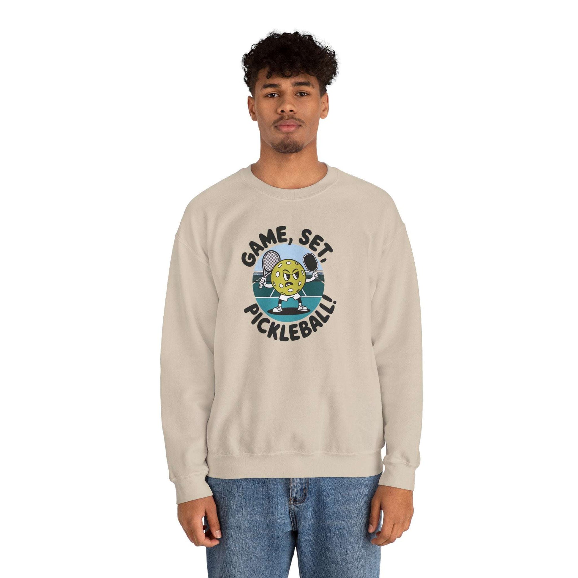 Men's Durable Pickleball Sweatshirt - Game, Set, Pickleball