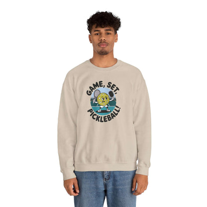 Men's Durable Pickleball Sweatshirt - Game, Set, Pickleball