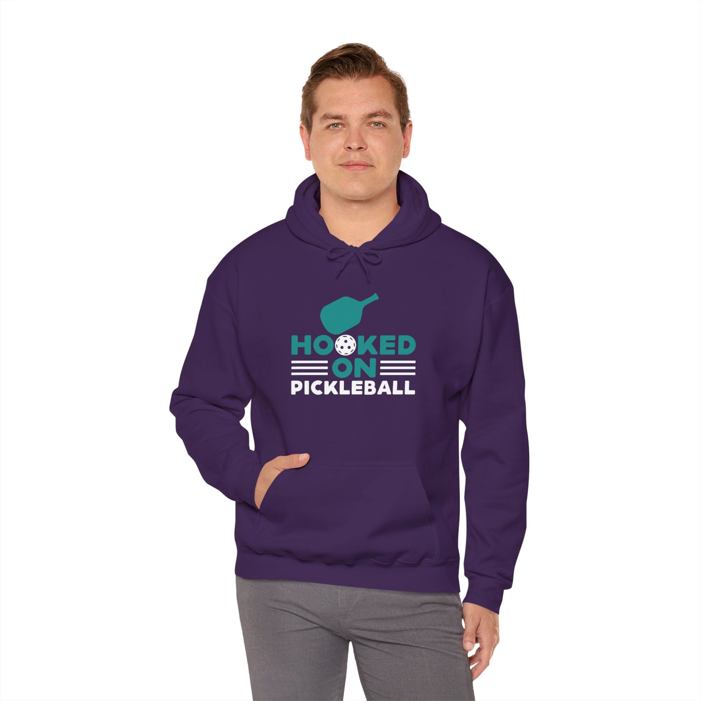 Men's Funny Pickleball Hoodie - Hooked on Pickleball