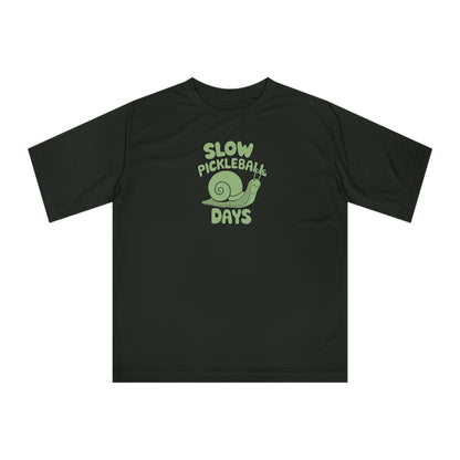 Women's Lightweight Pickleball T-shirt - Slow Pickleball Days Black
