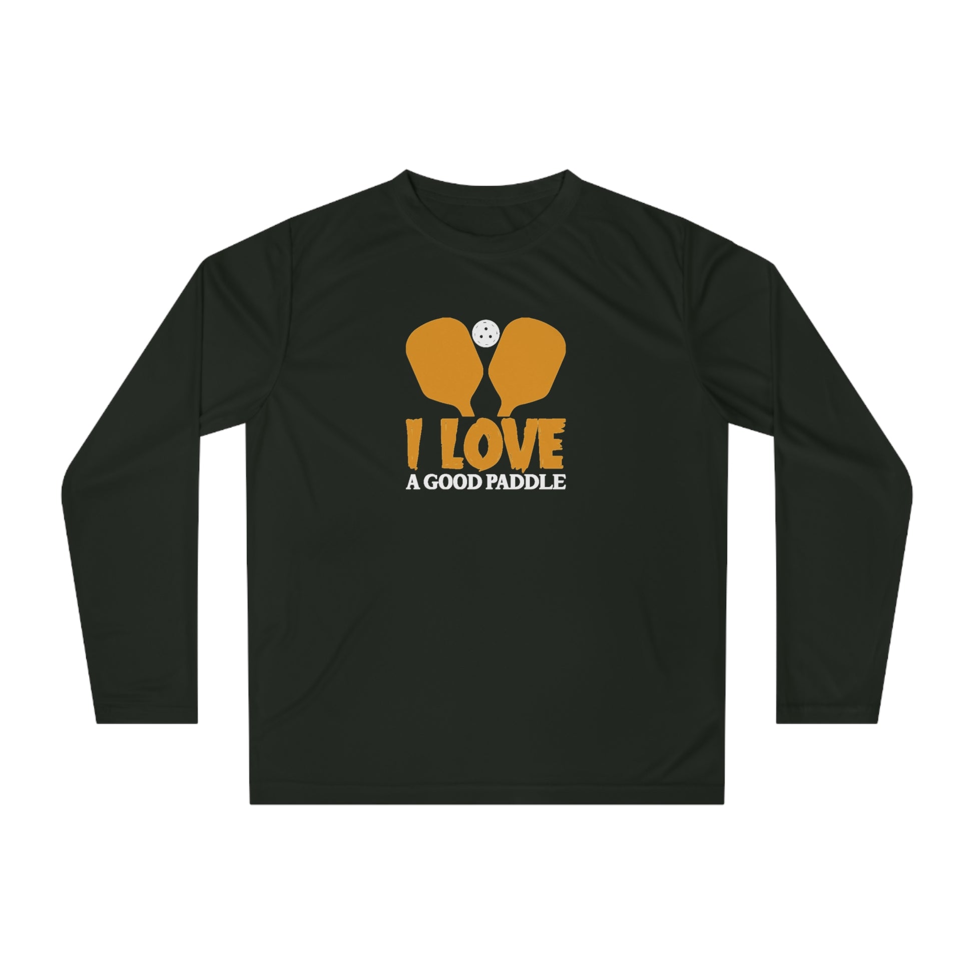 Men's Lightweight Pickleball Long Sleeves top - I Love a Good Paddle Black