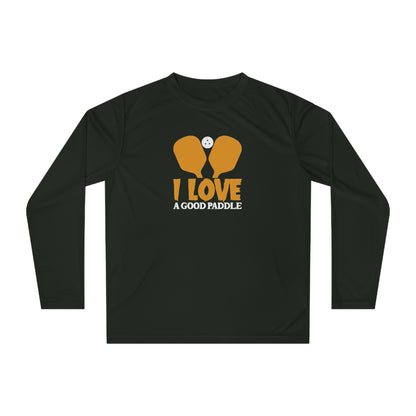 Men's Lightweight Pickleball Long Sleeves top - I Love a Good Paddle Black
