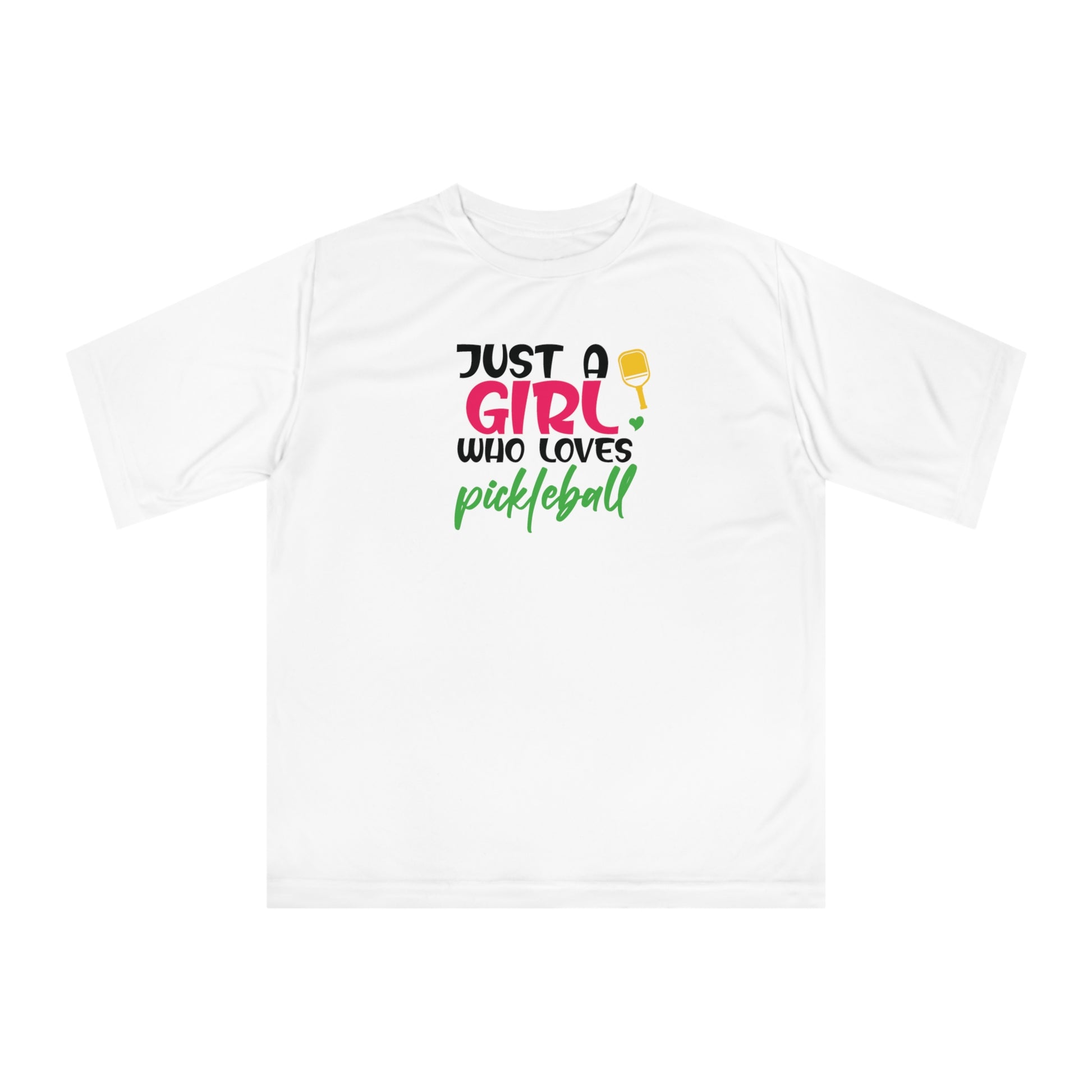 Women's Sporty Pickleball T-shirt - Just a Girl Who Loves Pickleball White