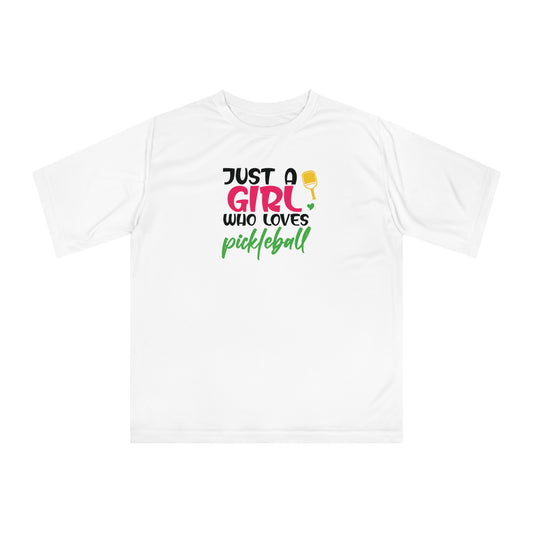 Women's Sporty Pickleball T-shirt - Just a Girl Who Loves Pickleball White