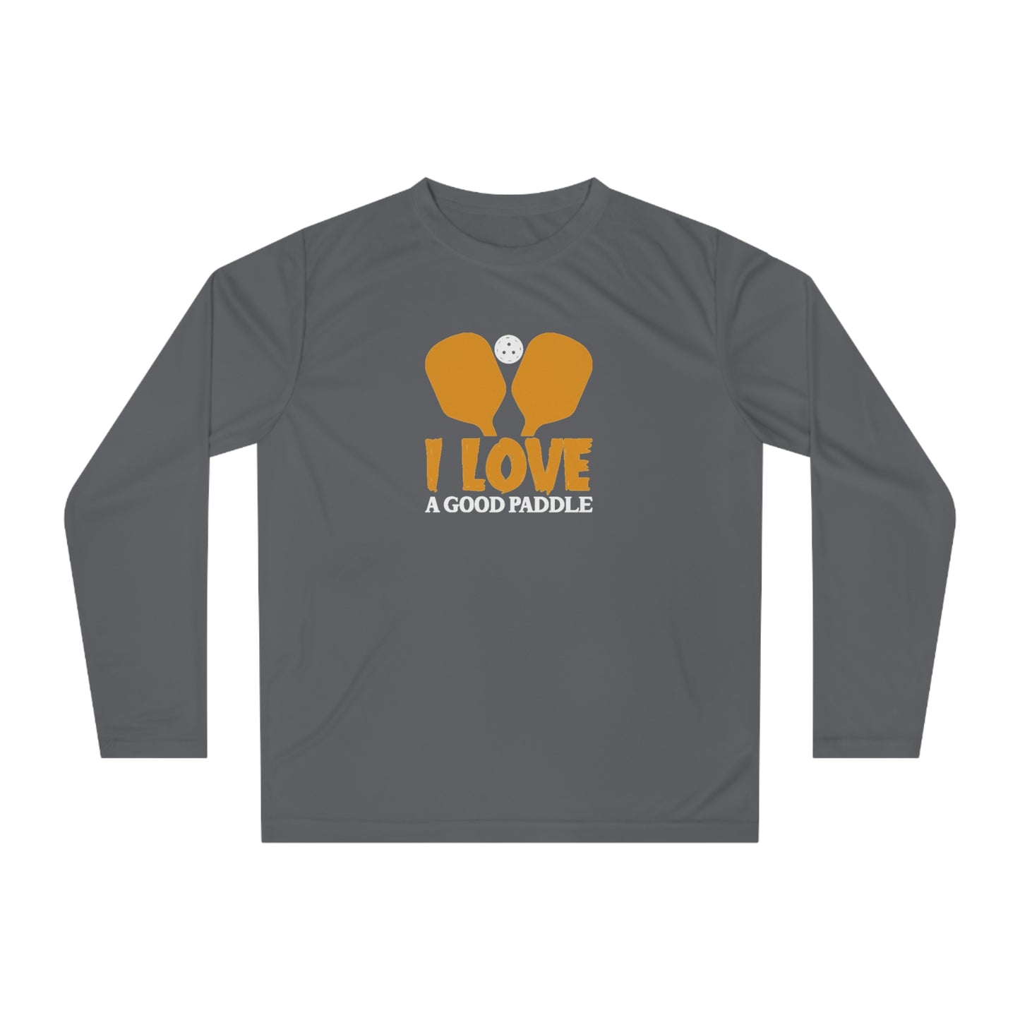 Men's Lightweight Pickleball Long Sleeves top - I Love a Good Paddle Gray