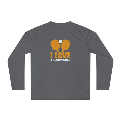 Men's Lightweight Pickleball Long Sleeves top - I Love a Good Paddle Gray